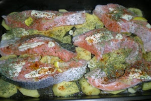 Семга с картошкой в духовке Семга с картошкой в духовке