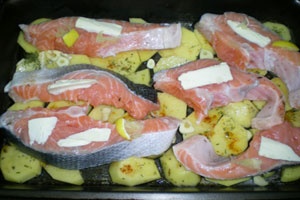 Семга с картошкой в духовке Семга с картошкой в духовке