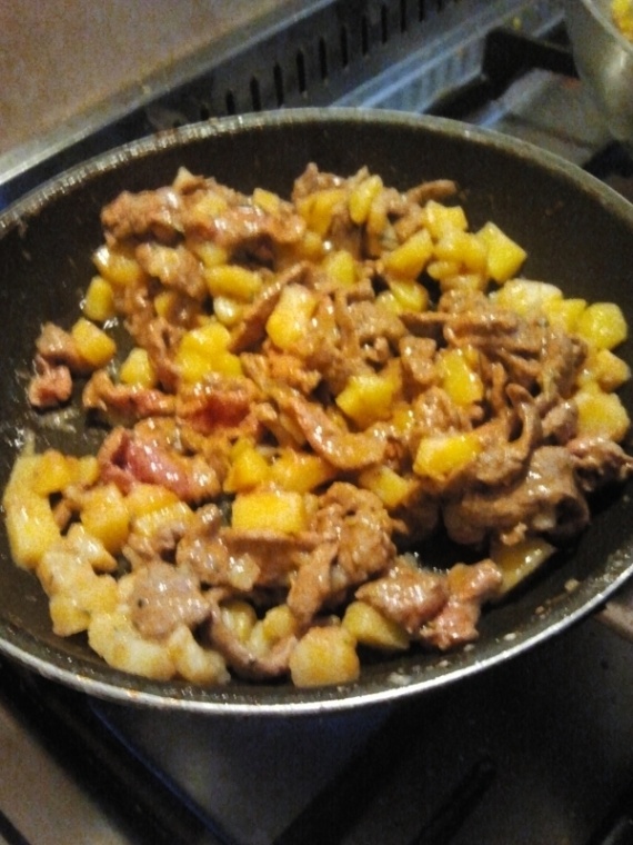 Картошка жареная с мясом Картошка жареная с мясом