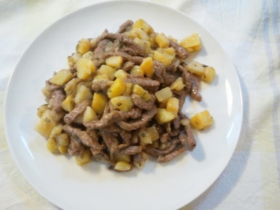 Картошка жареная с мясом Картошка жареная с мясом