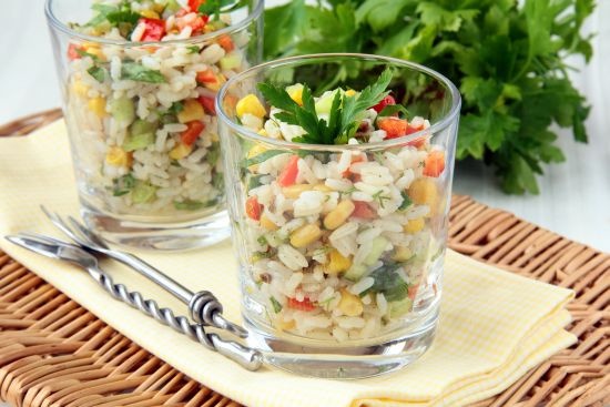 Рисовый салат с овощами Рисовый салат с овощами