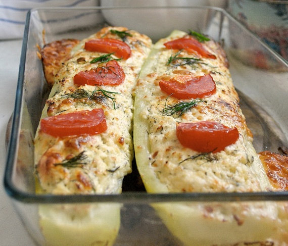 Кабачки, фаршированные творогом Кабачки, фаршированные творогом