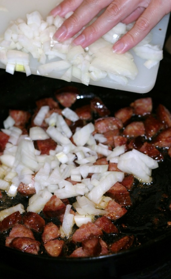 Запеканка с рисом, сыром и колбасой Запеканка с рисом, сыром и колбасой