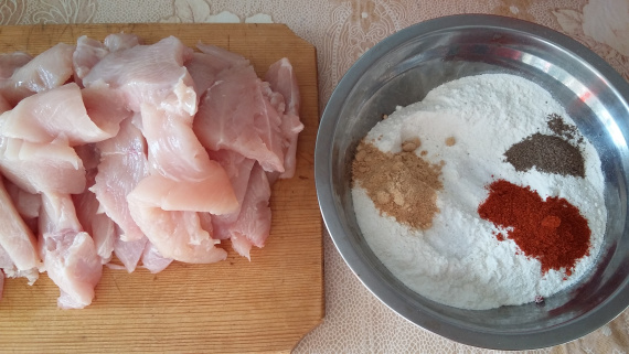 Куриное филе в кукурузных хлопьях Куриное филе в кукурузных хлопьях