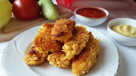 Куриное филе в кукурузных хлопьях Куриное филе в кукурузных хлопьях