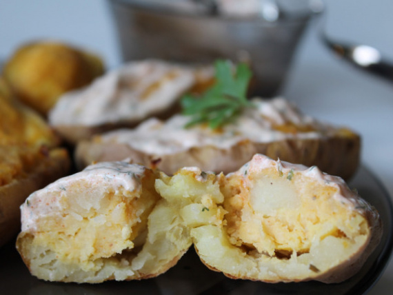 Картофель, фаршированный сыром Картофель, фаршированный сыром