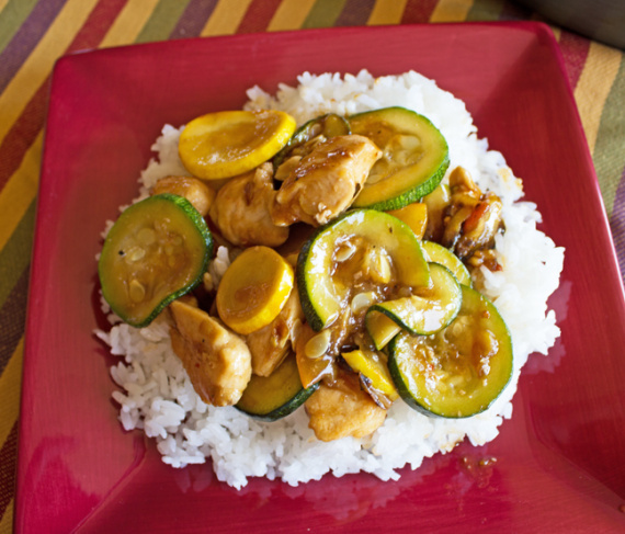Жареная курица с кабачками Жареная курица с кабачками