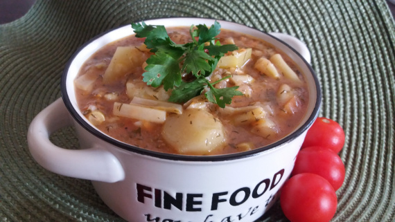 Овощное рагу со стручковой фасолью и кабачками Овощное рагу со стручковой фасолью и кабачками