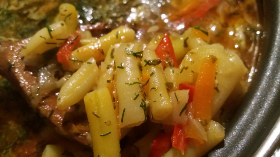Овощное рагу со стручковой фасолью и кабачками Овощное рагу со стручковой фасолью и кабачками