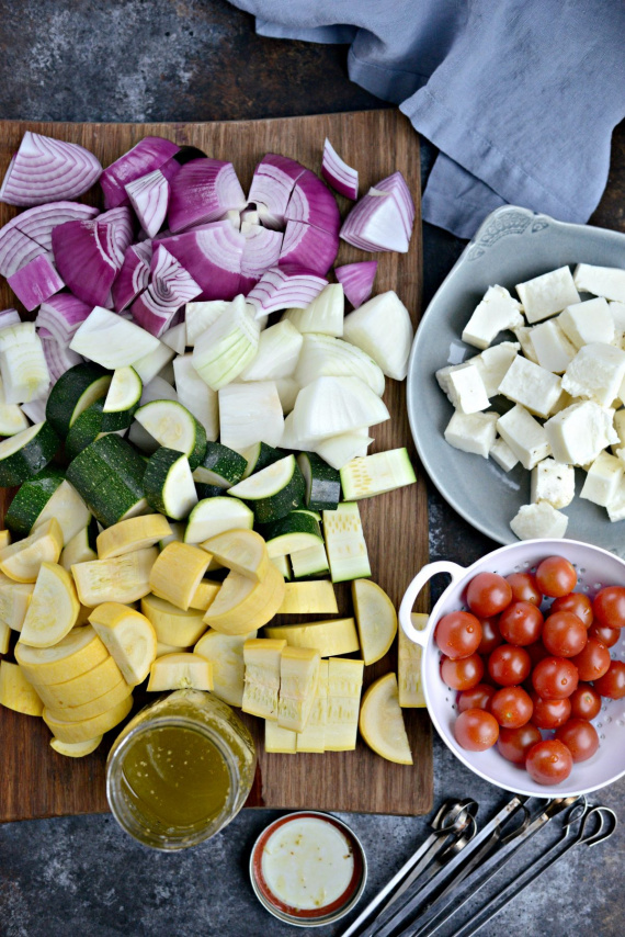 Овощные шашлычки с сыром халлуми Овощные шашлычки с сыром халлуми