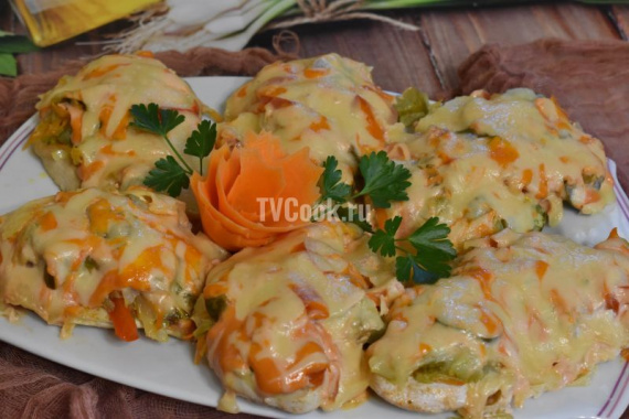 Запеченное куриное филе с овощами Запеченное куриное филе с овощами
