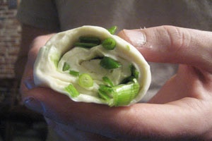 Лепешки с зеленым луком Лепешки с зеленым луком
