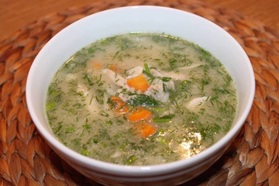 Суп с рисом и курицей Суп с рисом и курицей