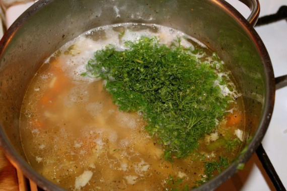 Суп с рисом и курицей Суп с рисом и курицей