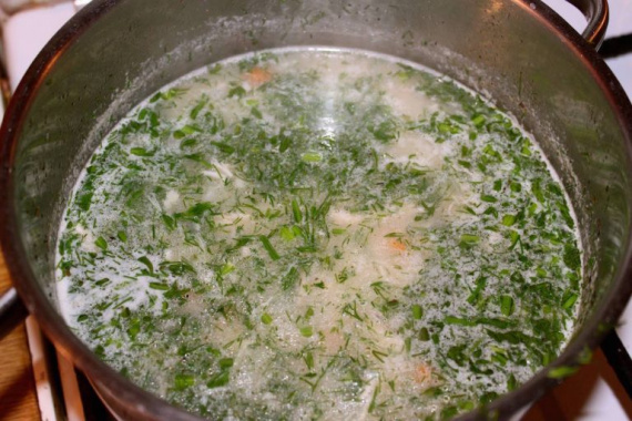 Суп с рисом и курицей Суп с рисом и курицей