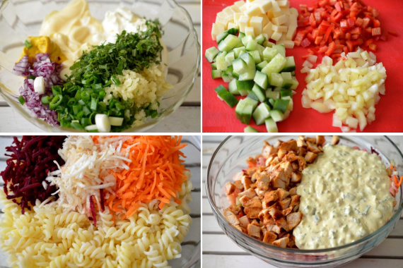 Салат с пастой и соусом ранч Салат с пастой и соусом ранч
