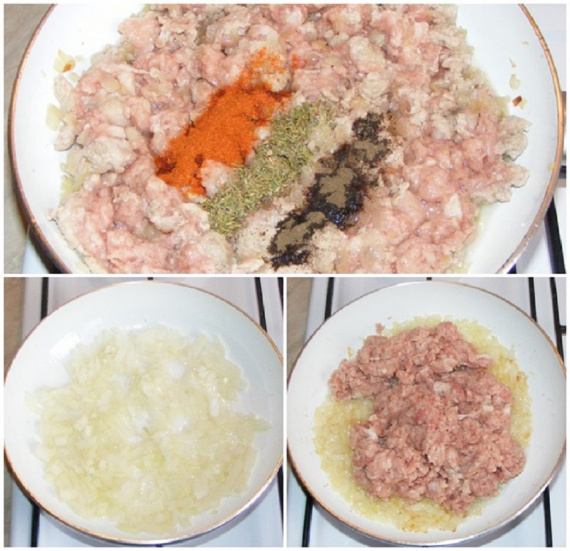 Пирог с мясом на сковороде Пирог с мясом на сковороде