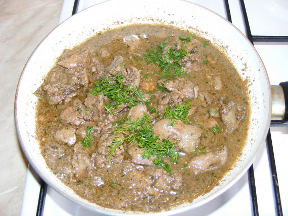 Куриная печень в пиве Куриная печень в пиве