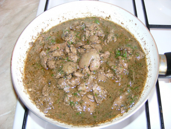 Куриная печень в пиве Куриная печень в пиве