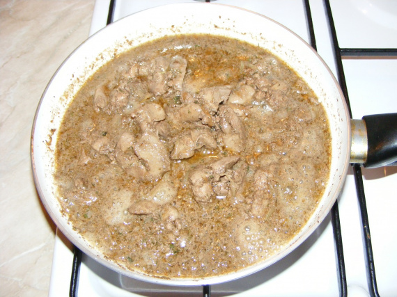 Куриная печень в пиве Куриная печень в пиве