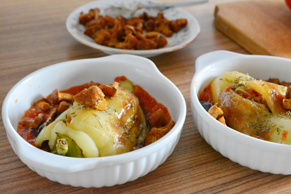 Фаршированные перцы с курицей и лисичками Фаршированные перцы с курицей и лисичками