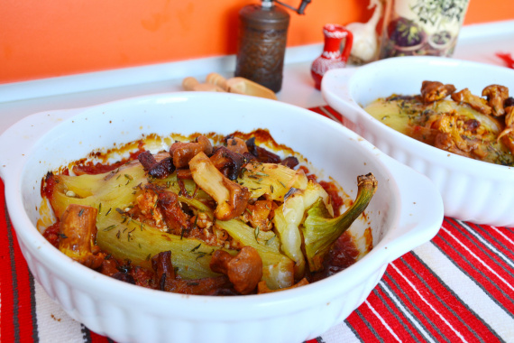 Фаршированные перцы с курицей и лисичками Фаршированные перцы с курицей и лисичками