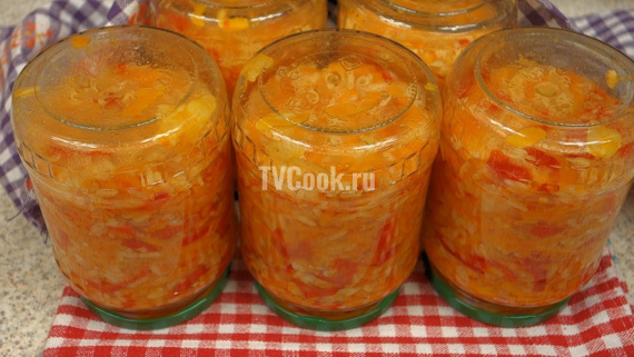 Овощной салат с рисом на зиму Овощной салат с рисом на зиму