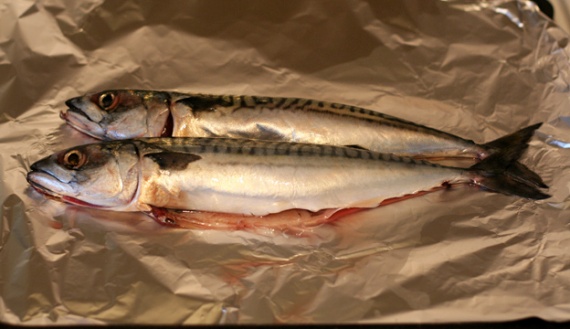Запеченная скумбрия с картошкой Запеченная скумбрия с картошкой