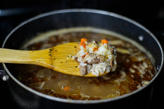 Суп с говядиной и рисом Суп с говядиной и рисом