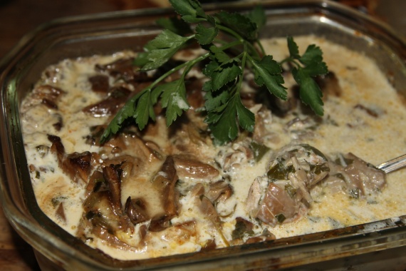Куриная грудка с вешенками Куриная грудка с вешенками