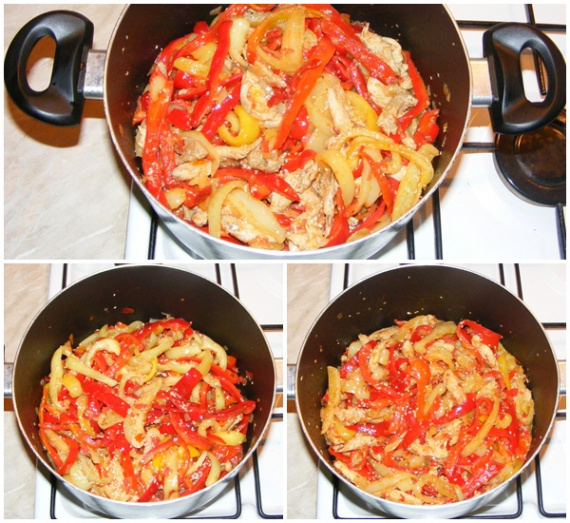 Курица с кунжутом и овощами Курица с кунжутом и овощами