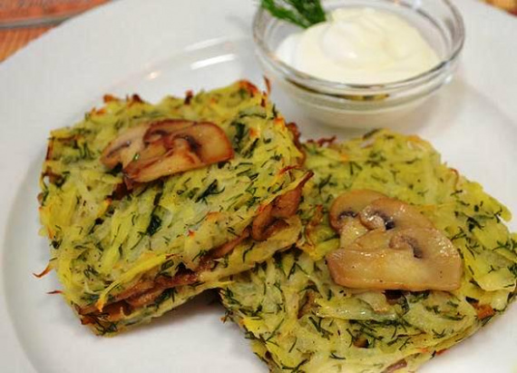 Картофельные драники в духовке с грибами Картофельные драники в духовке с грибами