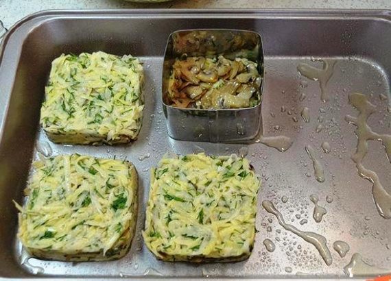 Картофельные драники в духовке с грибами Картофельные драники в духовке с грибами