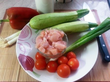 Курица с кабачками и помидорами Курица с кабачками и помидорами