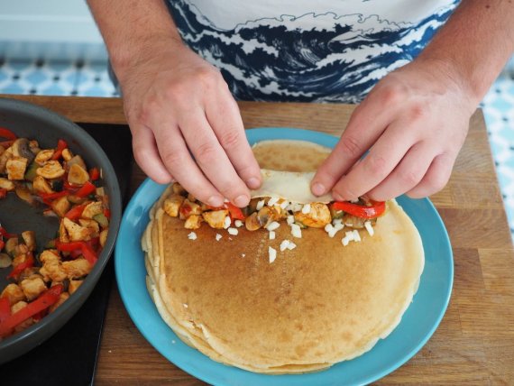 Блины с курицей и грибами Блины с курицей и грибами