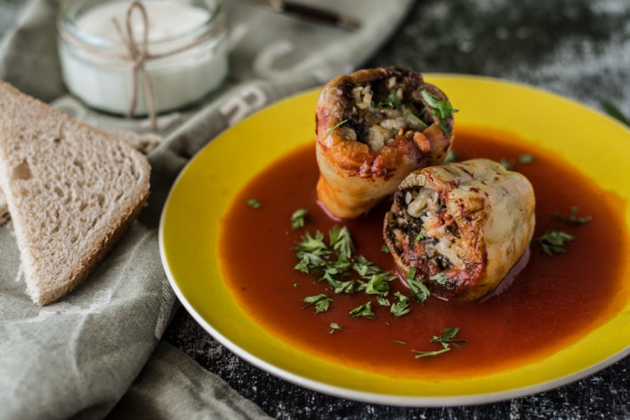 Перцы, фаршированные грибами и рисом Перцы, фаршированные грибами и рисом