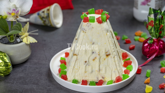 Творожная пасха с курагой и сгущенным молоком Творожная пасха с курагой и сгущенным молоком