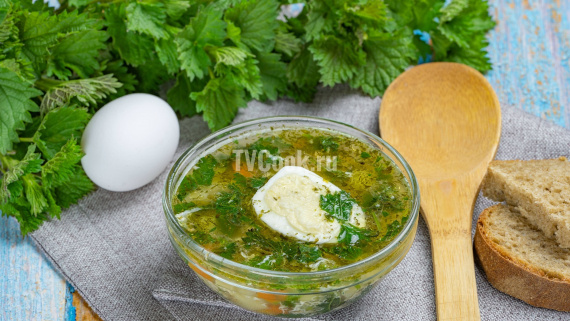 Куриный суп с крапивой и овощами Куриный суп с крапивой и овощами