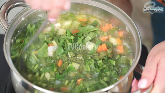 Щавелевый суп с курицей и овощами Щавелевый суп с курицей и овощами