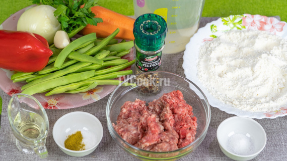 Овощной суп с мясными фрикадельками и фасолью Овощной суп с мясными фрикадельками и фасолью