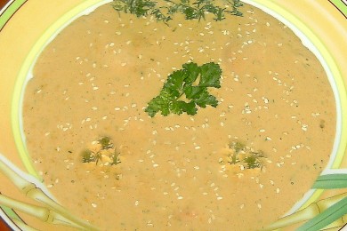 Печёночный суп-пюре с куриной печенью и морковью