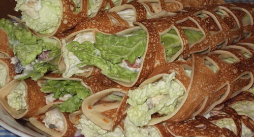 Рецепт блинной закуски «Макраме» с начинкой на ваш вкус