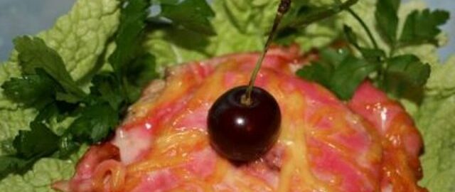 Куриные грудки «Фламинго» с ананасом и сыром