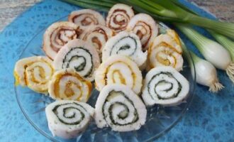 Рулетики из свиного сала с начинками