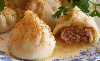Пошаговый рецепт приготовления хинкали с говядиной и бараниной