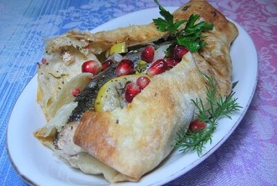 Ишхан в лаваше — армянская форель запечённая в герметичной обёртке