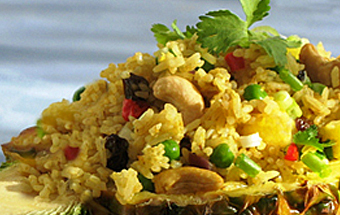 Салат с рисом и грибами