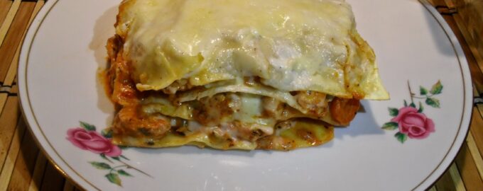 Лазанья с куриным фаршем