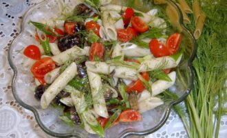 Постные макароны с грибами и фасолью