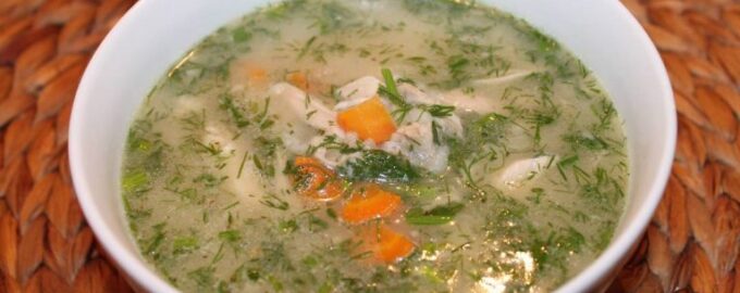 Суп с рисом и курицей